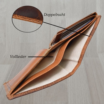 Herrengeldbörse mit Druck Claddagh irisches Symbol Love, Loyalty, Friendship mit RFID Schutz Braun